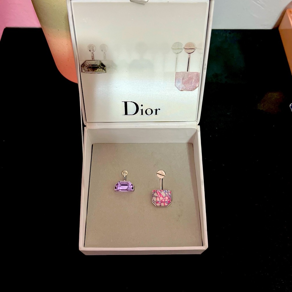 DIOR MISMATCHED DROP EARRINGS DISCONTINUED COLOR